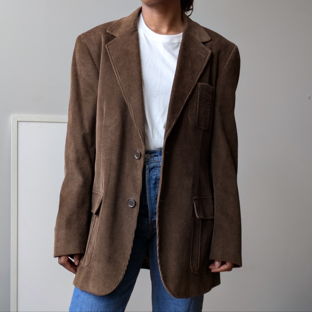 Vintage Brown Corduroy Women's Blazer | Size M